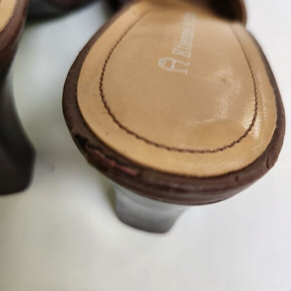 Etienne Aigner Vintage Brown Buckle Mules Size 8M - Picture 7 of 7